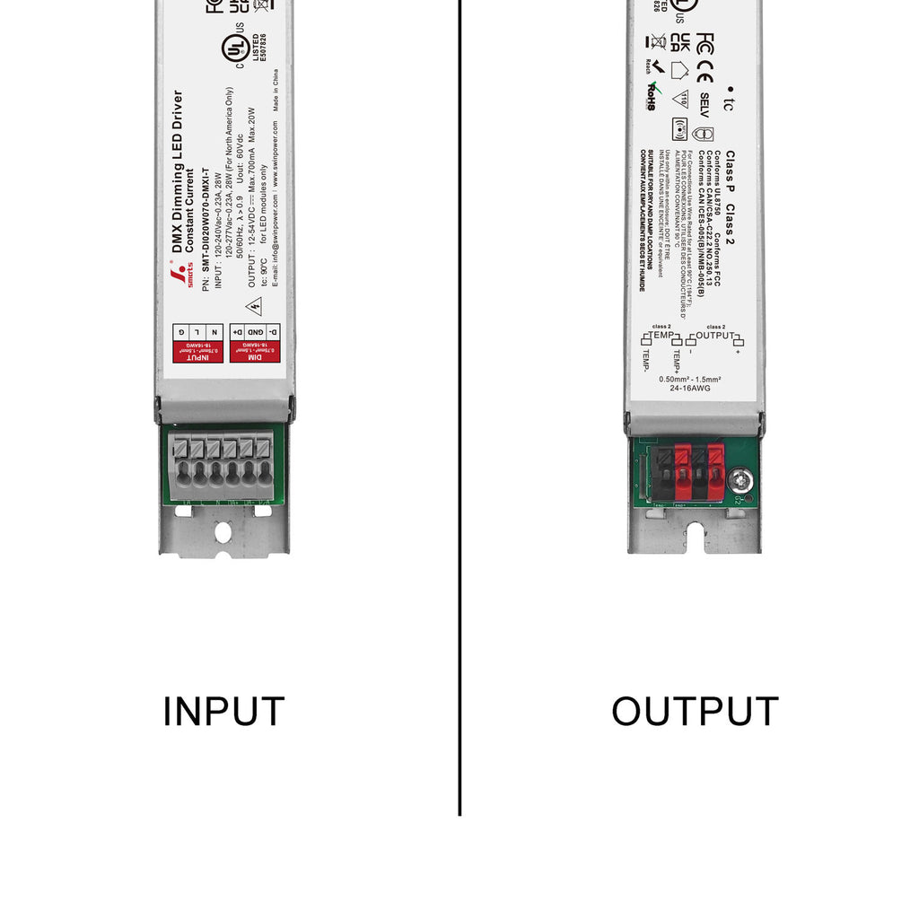 DMX512 Dimmable Intelligent CC LED Driver 20W 70-700mA (Metal housing)