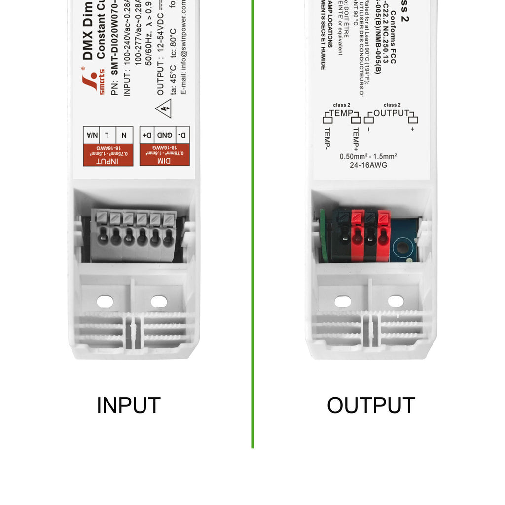 DMX512 Dimmable Intelligent CC LED Driver 20W 70-700mA (IP20)