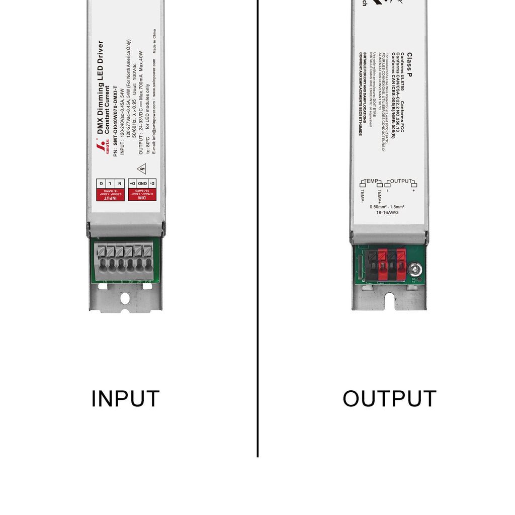 DMX512 Dimmable Intelligent CC LED Driver 40W 70-700mA (Metal housing)