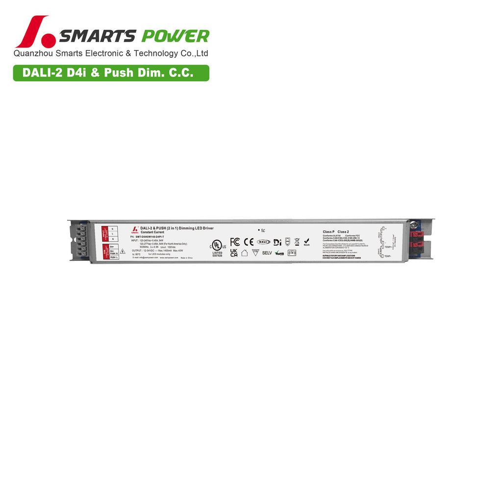 DALI-2 D4i&PUSH Intelligent CC LED Driver 40W 140-1400mA (Metal housing)