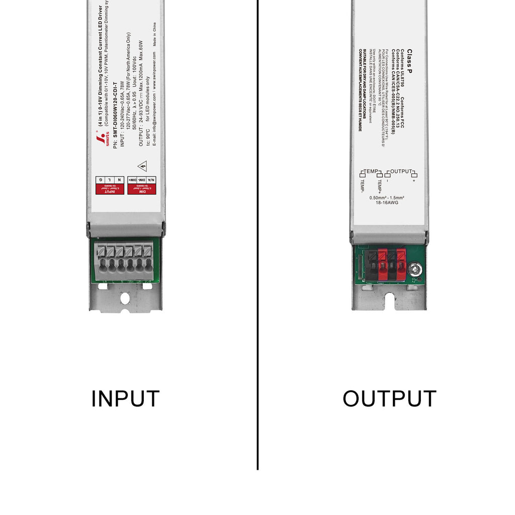 0-10V Dimmable Intelligent CC LED Driver 60W 120-1200mA (Metal housing)