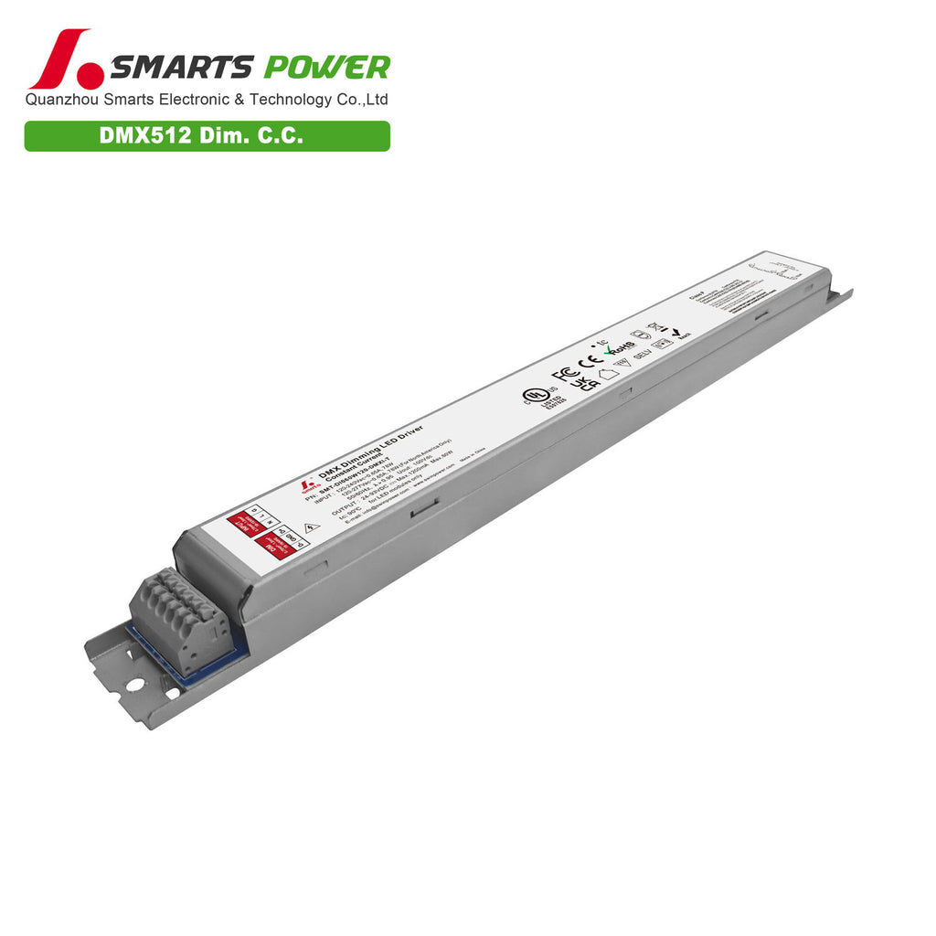 DMX512 Dimmable Intelligent CC LED Driver 60W 120-1200mA (Metal housing)