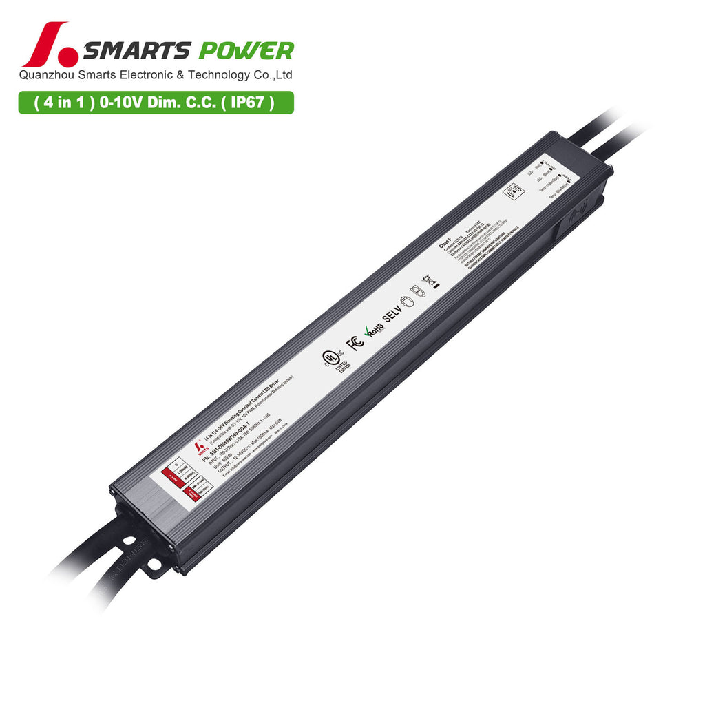 0-10V Dimmable Intelligent CC LED Driver 60W 160-1600mA (IP67)