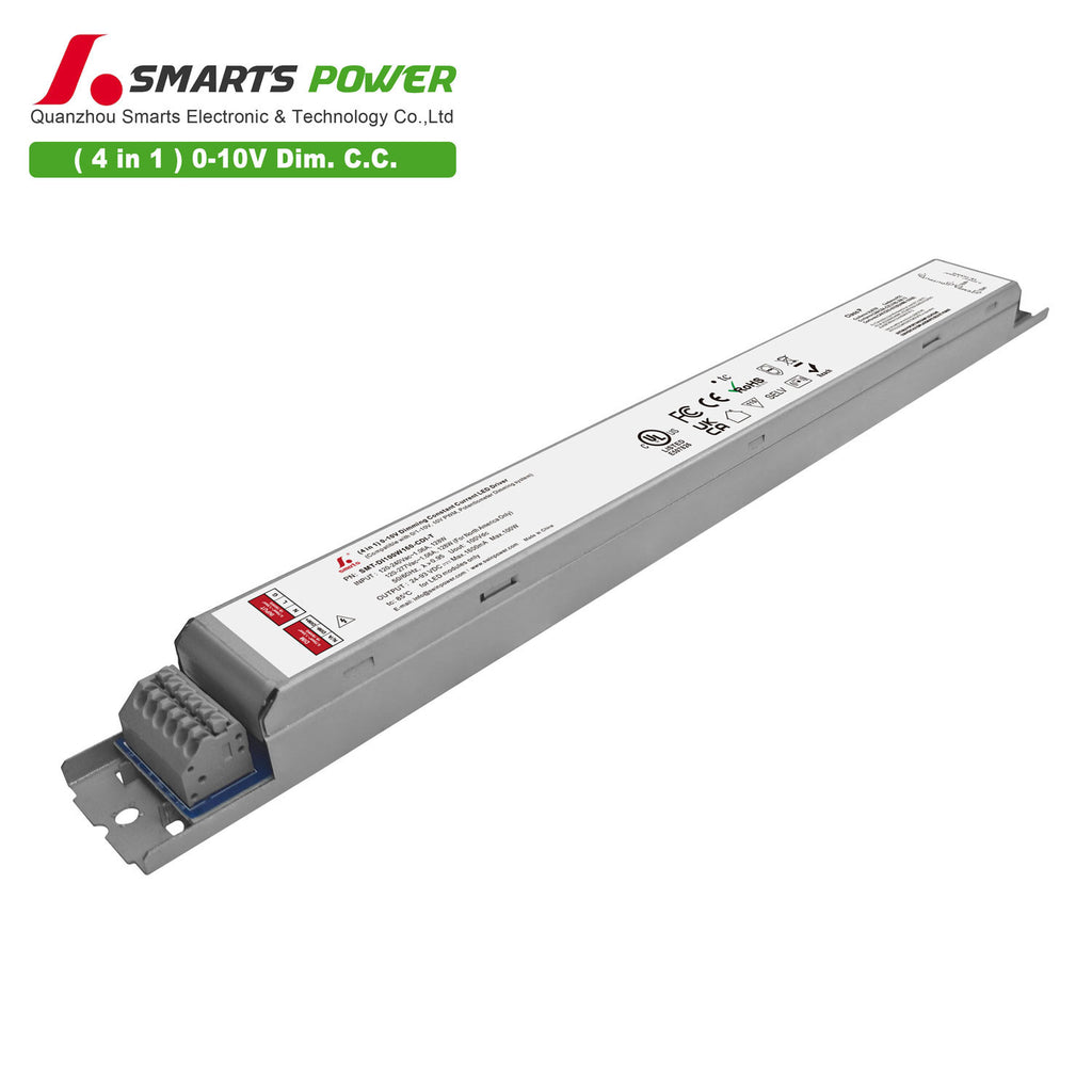 0-10V Dimmable Intelligent CC LED Driver 100W 160-1600mA (Metal housing)