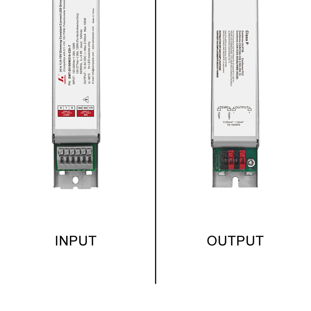 0-10V Dimmable Intelligent CC LED Driver 100W 210-2100mA (Metal housing)