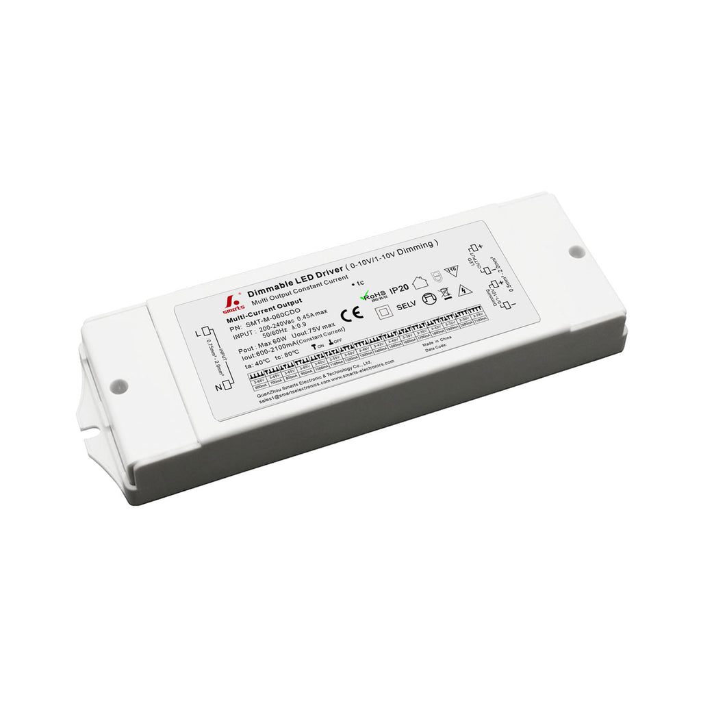 CE 0-10V Dim Multi-Current Driver 60W (DIP Adjustment)
