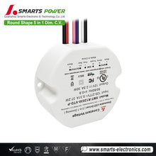 Round Shape 5 in 1 dimming Constant Voltage LED Driver 30W