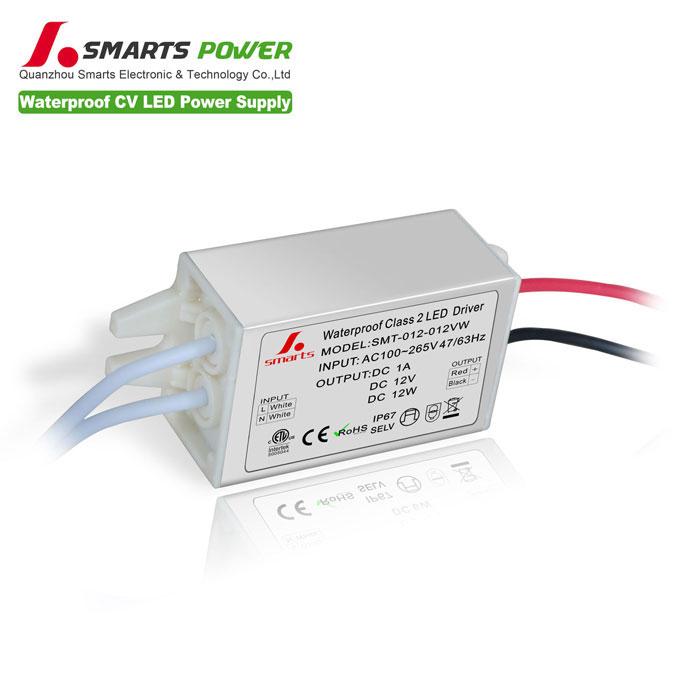 Ip67 Waterproof constant voltage led driver 12w 12v/24v Mini size ...